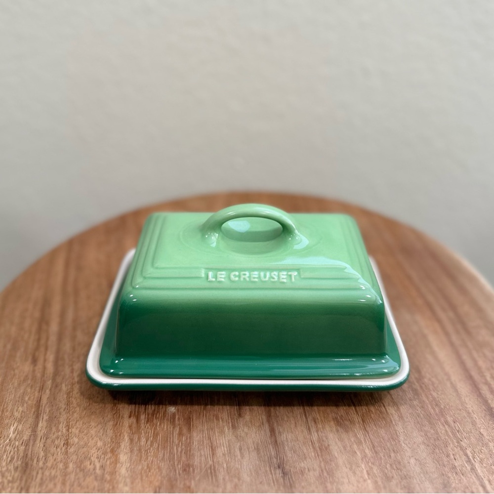 NEW Le Creuset Bamboo Green Butter Dish